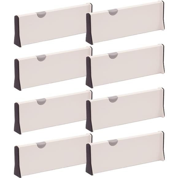 Set of 8 Adjustable Drawer Dividers Organizer Separators Plastic Dresser - Picture 7 of 7